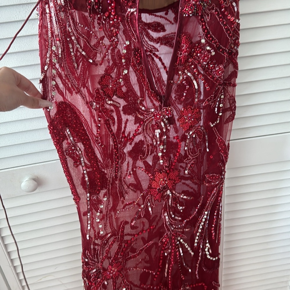 Red COSTUM MADE wedding guest gown - Picture 12 of 13